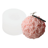 Molde Silicona Vela 3d Bola Floral Rosas Chica Decorativa