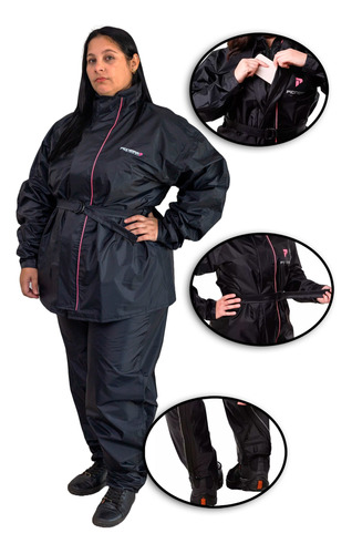 Capa De Chuva Moto Nylon Com Bolso Pioneira Plus Size Grande