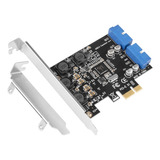 Velocidade: Pci-e Para 2 Portas, 19 Pinos, Placa Riser Usb 3