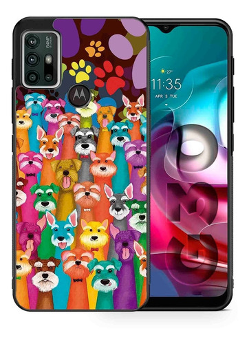 Funda Moto G30 Perros De Colores Tpu/pm Uso Rudo