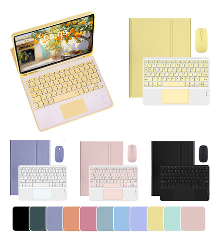 Capa + Teclado E Mouse Touch Sem Fio Para iPad 7/8/9 Geraçõe