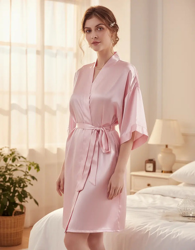 Batas Para Novias, Damas, Sin Bordado Pijamas Dama Satin