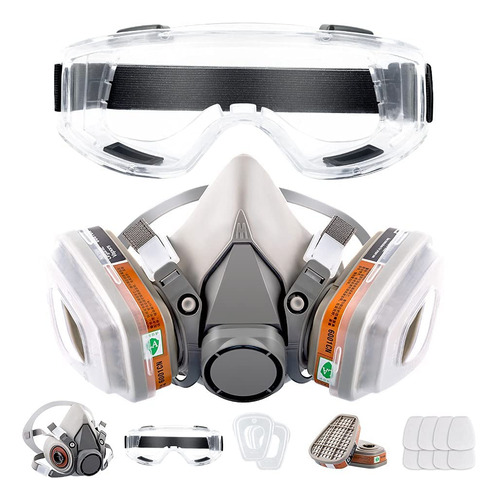 Rblcxg Máscara De Gas Reutilizable Para Respirador Con Gafas