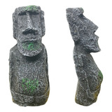 Adorno Acuario Moai En Resina 11.5 X 5cm Pecera