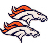 Logo Denver Broncos Nfl Parche Bordado 2 Pzas 10 Cm