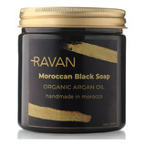 Ravan Jabon Negro Marroqui Con Aceite De Argan Organico, Jab
