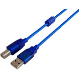 Cable Usb Impresora A/b 1.8 Mts Mallado Filtro Azul Cusb2