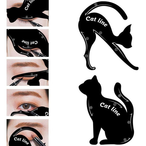 Delineador De Ojos Maquillaje Stencil Cat Line Make Up Ojos