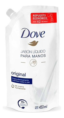 Jabón Líquido Para Manos Dove Original Repuesto 450ml