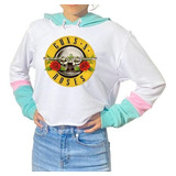 Sudadera Crop Top Bicolor Guns N´ Roses