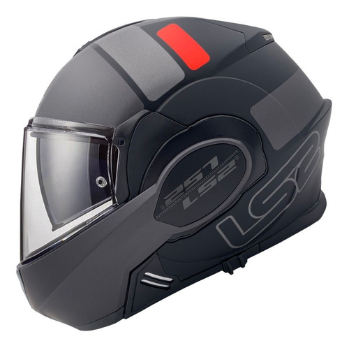 Casco Moto Modular Ls2 Ff399 Valiant Prox Neg. Tita Teomotos