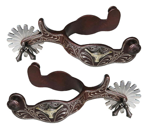 2x Espuelas De Caballo, Botas Grabadas Antiguas, Espuelas De