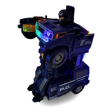 Camioneta Robot Policia Transformer Movimiento Luz Y Sonido
