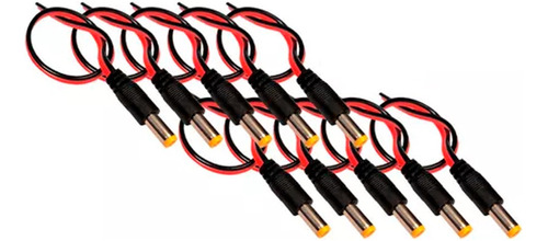 Kit 20 Cabos Rabicho Plug P4 Macho P/ Cftv  Fita Led Alarmes