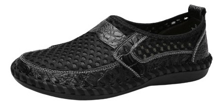 Zapatos Casuales Con Costuras Malla De Cocodrilo Para Hombre