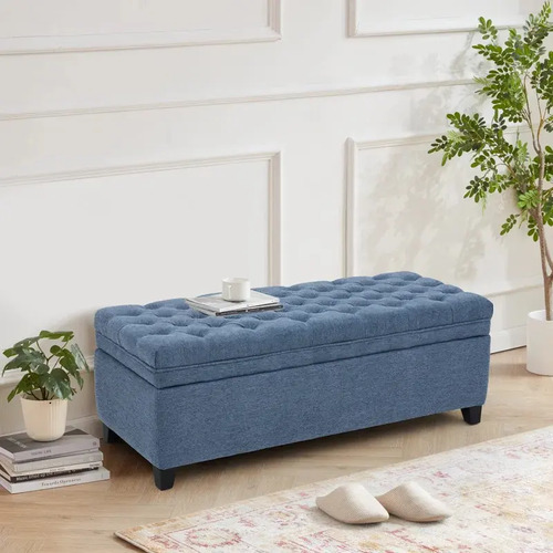 Baúl Diván, 120cm Guarda Cosas Pie De Cama Puff Matrimonial