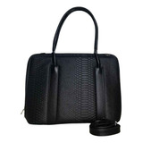 Bolsa Para Notebook Feminina Executiva Grande 14 E 15.6 Cor Preto Crocodilo