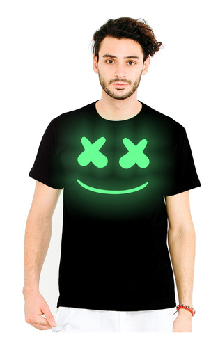 Playera Hombre Dj Marshmello Brilla En La Oscuridad