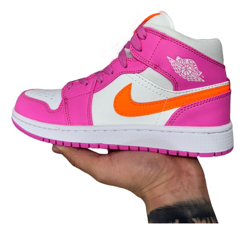 Tenis De Baloncesto J1 Mid Pinksicle Safety Orange