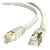 Cable Ethernet Cat 8 Blanco 50 Pies Compatible Con Gaming, M