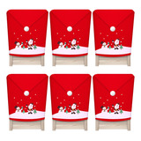 6 Pcs Fundas Para Silla De Navidad Muñeco De Nieve Santa