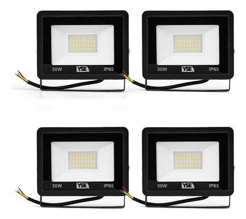 Reflector Multi Led Exterior 30w Luz Fria Ip65 Pack X4