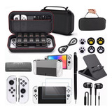 Kit De 17 Accesorios Funda Para Nintendo Switch Oled Estuche