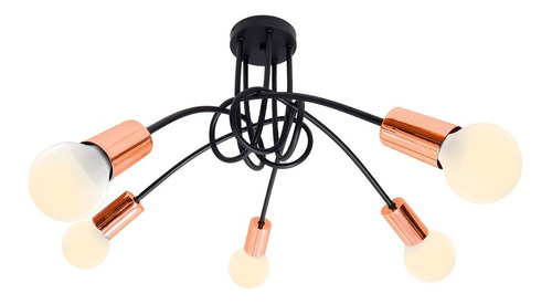 Lampara Araña 5 Luces Led E27 Vintage Techo Cocina Living