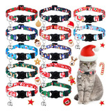 12 Collares De Gato De Navidad, Collares De Gato Separables 