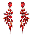 Aretes Elegantes Diamantes Rojos De Lujo