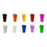 40 Vasos Cafeteros Reusables 16 Oz. Tapa Premium Surtidos !