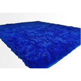 Tapete Jd Home_decor Peludo / Felpudo Cor Azul-piscina Shaggy - De 2m X 1.4m