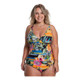 Maiô Plus Size Estampado Com Bojo Feminino Orla Da Praia