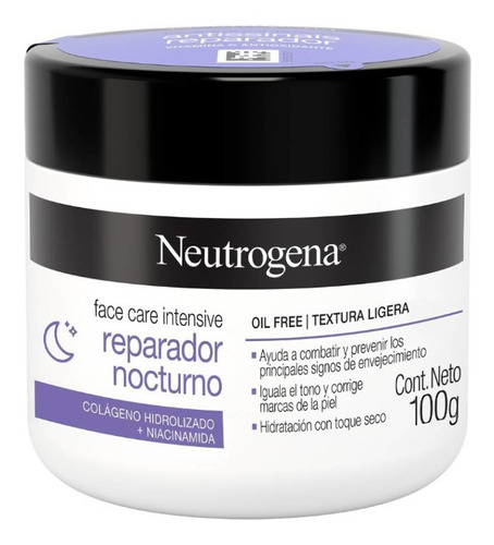 Crema Facial Hidratante Neutrogena Reparación Nocturna 100g