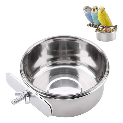 Recipiente Tazon De Alimento Colgante De Acero Para Jaulas De Metal Ideal Para Mascotas Perros, Conejos, Aves