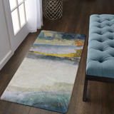 ~? Lahome Modern Abstract Hallway Runner Rug - 2'x4' Lavable