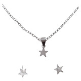 Conjunto Collar Aros Estrella Mujer Plata 925 + Caja Regalo