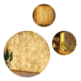 Pisca Pisca Cortina Fio Branco 500 Led Amarelo Quente 3x2,5m