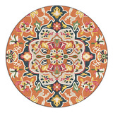 Para Alfombras Redondas C European Mandala Flower Series