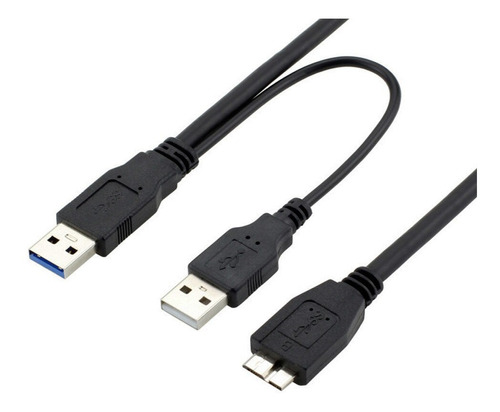 Cable Doble Usb 3,0 Tipo A A Micro-b Usb Disco Externo Wii U