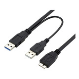 Cable Doble Usb 3,0 Tipo A A Micro-b Usb Disco Externo Wii U