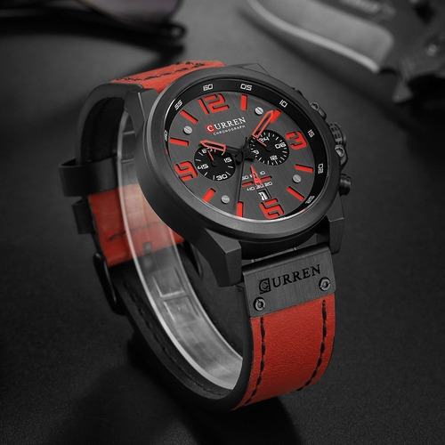 Reloj Para Hombre Marca Curren Pulso Cuero Sumergibles