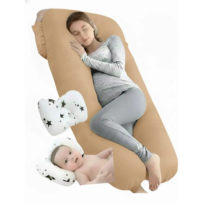 Almohada Para Embarazo Y Lactancia Jumbo + Regalo Microgel Beige | Envío gratis