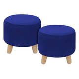 Set X 2 Puff Silla Redondo Sidney 4 Colores Disponibles Color Azul