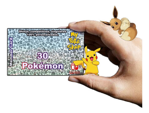 Tarjeta Poképack Pokémon X30 (shinys - Competitivos) Switch