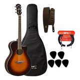 Violão Elétrico Yamaha Apx600 Ovs Sunburst + Kit