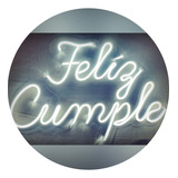 Cartel Neón Led Acrílico Cristal Feliz Cumple. Deco Eventos 