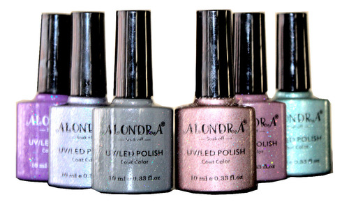 Esmalte En Gel 6 X 10 Ml Uv / Led Polish Alondra Reflective