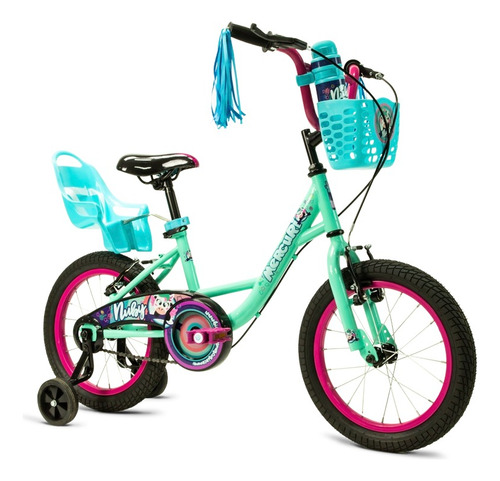 Bicicleta Mercurio Niña Nuby Porta Muñeca Rodada 16 Menta 