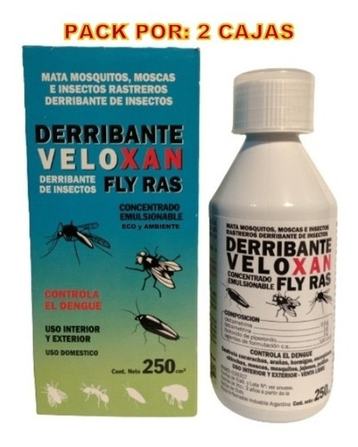 Derribante Moscas, Mosquitos, Insect Rastreros, Veloxan X 2 